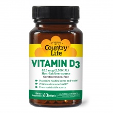 Витамины Country Life Vitamin D3 2500 IU 60 капсул